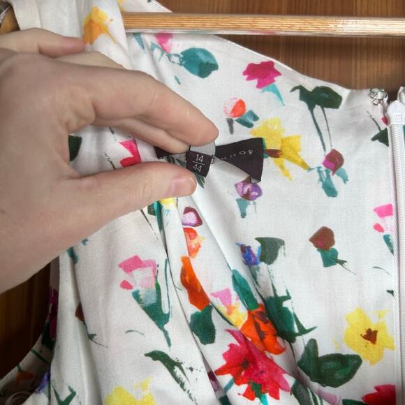 Talbot Runhof Floral Midi Dress Women’s 14 Sleeveless Cocktail Easter Spring - Picture 5 of 8